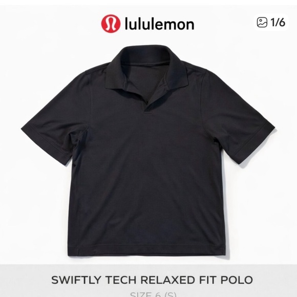 Lululemon Swiftly Tech Relaxed- Fit Polo Shirt Navy/Dark Blue Women’s Size 14 - Picture 2 of 15